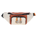 Coach Body Bag Leather Brown White Auth 209957A-2