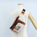 Coach Body Bag Leather Brown White Auth 209957A-26
