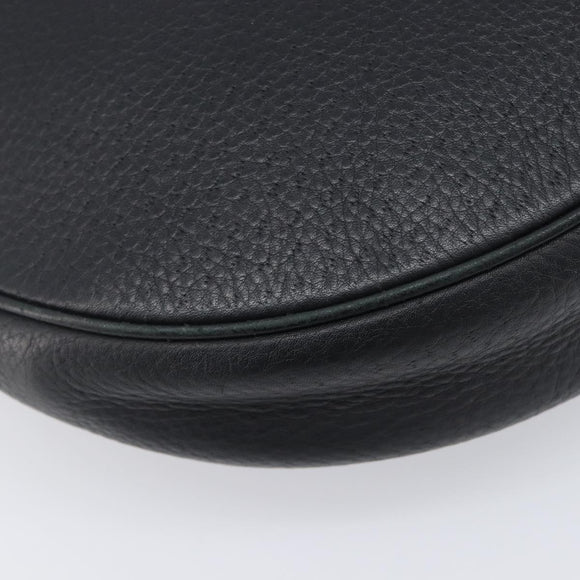 Salvatore Ferragamo Gancini Shoulder Bag Leather Black Gold Auth 209958A