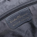 Salvatore Ferragamo Gancini Shoulder Bag Leather Black Gold Auth 209958A-19