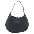 Salvatore Ferragamo Gancini Shoulder Bag Leather Black Gold Auth 209958A-3