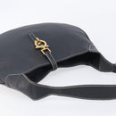 Salvatore Ferragamo Gancini Shoulder Bag Leather Black Gold Auth 209958A-6