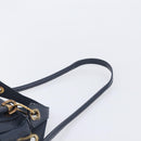 Chloe Paraty Hand Bag Leather 2way Navy Gold Auth 209959V-10