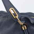 Chloe Paraty Hand Bag Leather 2way Navy Gold Auth 209959V-20