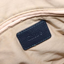 Chloe Paraty Hand Bag Leather 2way Navy Gold Auth 209959V-23