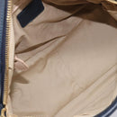 Chloe Paraty Hand Bag Leather 2way Navy Gold Auth 209959V-24