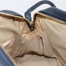 Chloe Paraty Hand Bag Leather 2way Navy Gold Auth 209959V-25
