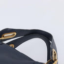 Chloe Paraty Hand Bag Leather 2way Navy Gold Auth 209959V-8