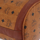 MCM Vicetos Logogram Shoulder Bag PVC Leather Brown Gold Auth 209961-12