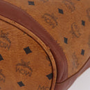 MCM Vicetos Logogram Shoulder Bag PVC Leather Brown Gold Auth 209961-13