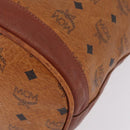 MCM Vicetos Logogram Shoulder Bag PVC Leather Brown Gold Auth 209961-15