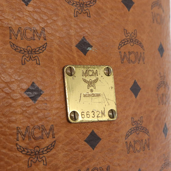MCM Vicetos Logogram Shoulder Bag PVC Leather Brown Gold Auth 209961