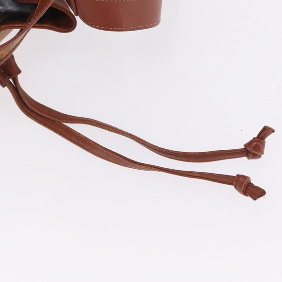 MCM Vicetos Logogram Shoulder Bag PVC Leather Brown Gold Auth 209961