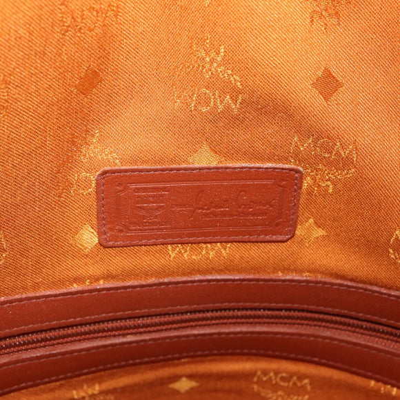 MCM Vicetos Logogram Shoulder Bag PVC Leather Brown Gold Auth 209961