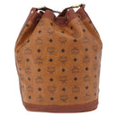 MCM Vicetos Logogram Shoulder Bag PVC Leather Brown Gold Auth 209961-3