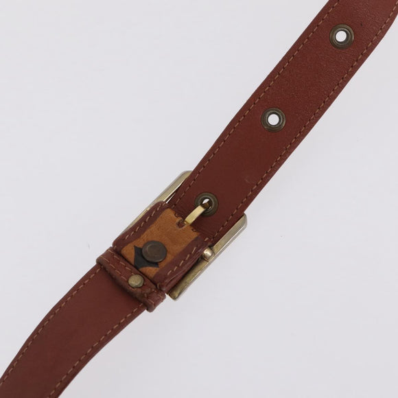 MCM Vicetos Logogram Shoulder Bag PVC Leather Brown Gold Auth 209961
