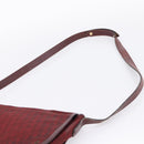 Christian Dior Trotter Canvas Shoulder Bag Bordeaux Gold Auth 209963-10