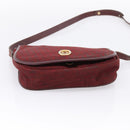 Christian Dior Trotter Canvas Shoulder Bag Bordeaux Gold Auth 209963-11