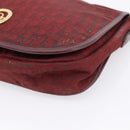 Christian Dior Trotter Canvas Shoulder Bag Bordeaux Gold Auth 209963-12