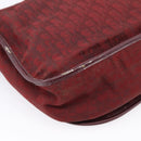 Christian Dior Trotter Canvas Shoulder Bag Bordeaux Gold Auth 209963-15
