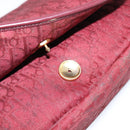 Christian Dior Trotter Canvas Shoulder Bag Bordeaux Gold Auth 209963-16