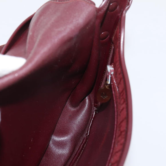 Christian Dior Trotter Canvas Shoulder Bag Bordeaux Gold Auth 209963