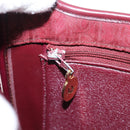 Christian Dior Trotter Canvas Shoulder Bag Bordeaux Gold Auth 209963-23