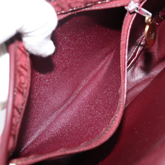 Christian Dior Trotter Canvas Shoulder Bag Bordeaux Gold Auth 209963