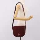 Christian Dior Trotter Canvas Shoulder Bag Bordeaux Gold Auth 209963-25