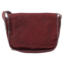 Christian Dior Trotter Canvas Shoulder Bag Bordeaux Gold Auth 209963-3