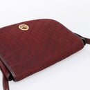 Christian Dior Trotter Canvas Shoulder Bag Bordeaux Gold Auth 209963-8