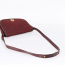 Christian Dior Trotter Canvas Shoulder Bag Bordeaux Gold Auth 209963-9