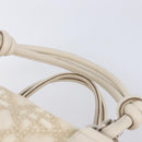Christian Dior Panarea Hand Bag Canvas Ivory Silver Auth 209976A-10