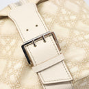 Christian Dior Panarea Hand Bag Canvas Ivory Silver Auth 209976A-17