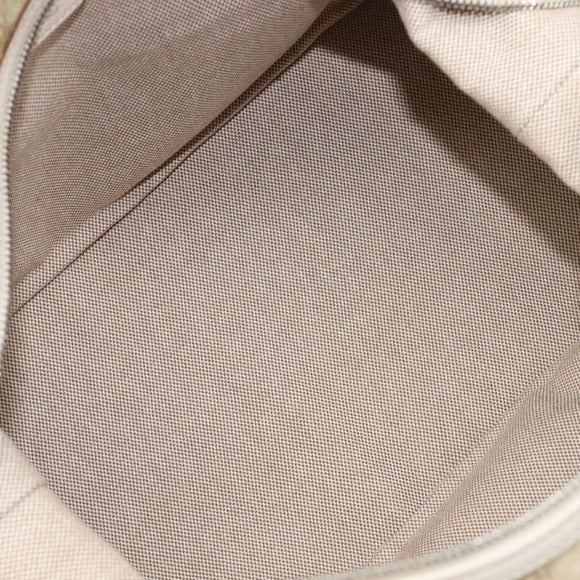 Christian Dior Panarea Hand Bag Canvas Ivory Silver Auth 209976A