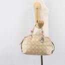Christian Dior Panarea Hand Bag Canvas Ivory Silver Auth 209976A-27