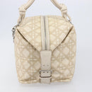 Christian Dior Panarea Hand Bag Canvas Ivory Silver Auth 209976A-4