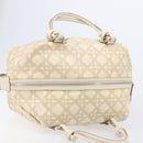 Christian Dior Panarea Hand Bag Canvas Ivory Silver Auth 209976A-6