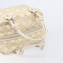 Christian Dior Panarea Hand Bag Canvas Ivory Silver Auth 209976A-9