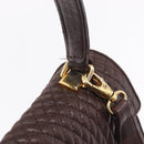 Bally Hand Bag Leather 2way Brown Gold Auth 209977-11