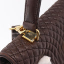 Bally Hand Bag Leather 2way Brown Gold Auth 209977-12