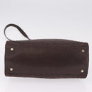 Bally Hand Bag Leather 2way Brown Gold Auth 209977-13