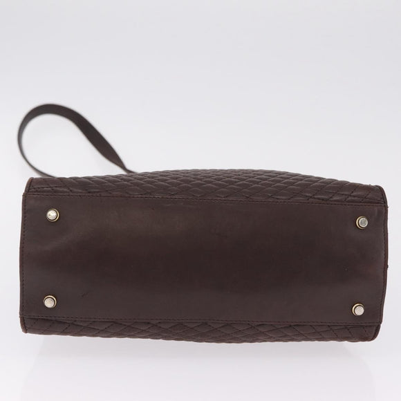 Bally Hand Bag Leather 2way Brown Gold Auth 209977