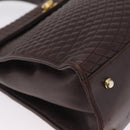Bally Hand Bag Leather 2way Brown Gold Auth 209977-14