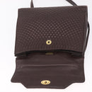Bally Hand Bag Leather 2way Brown Gold Auth 209977-19
