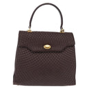 Bally Hand Bag Leather 2way Brown Gold Auth 209977-2