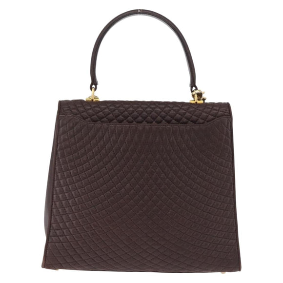 Bally Hand Bag Leather 2way Brown Gold Auth 209977
