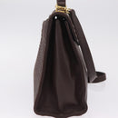 Bally Hand Bag Leather 2way Brown Gold Auth 209977-5