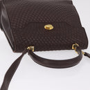 Bally Hand Bag Leather 2way Brown Gold Auth 209977-6