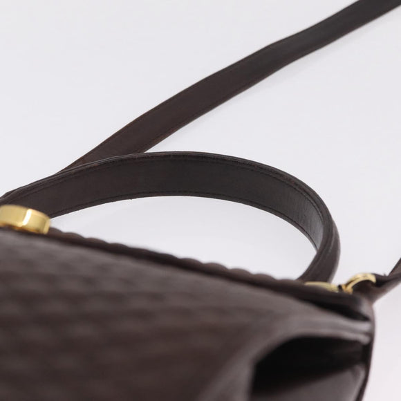 Bally Hand Bag Leather 2way Brown Gold Auth 209977